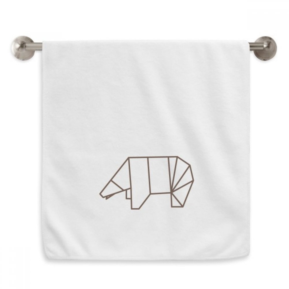 Serviette débarbouillette blanche ours origami 13x29 pouces absorbante et anti-rêche