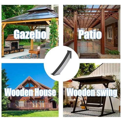 Kit de soportes para pérgolas para estructuras de madera, soporte resistente de ángulo de 45°, brida angular de refuerzo interior para casas en los árboles, cabañas y patios (paquete de 6 piezas) miniatura 6