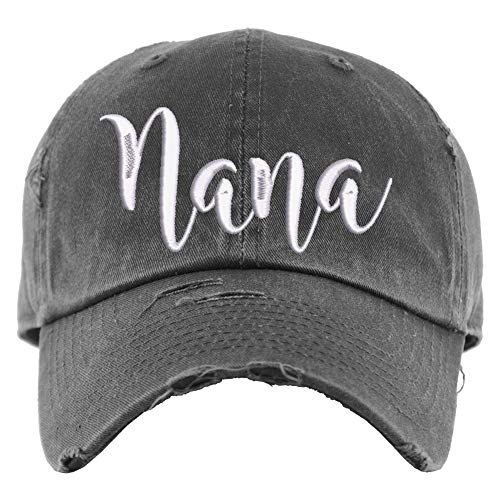 Nana Hat | Embroidered Women's Hat | Distressed Baseball Cap OR Ponytail Hat | Gift For Nana