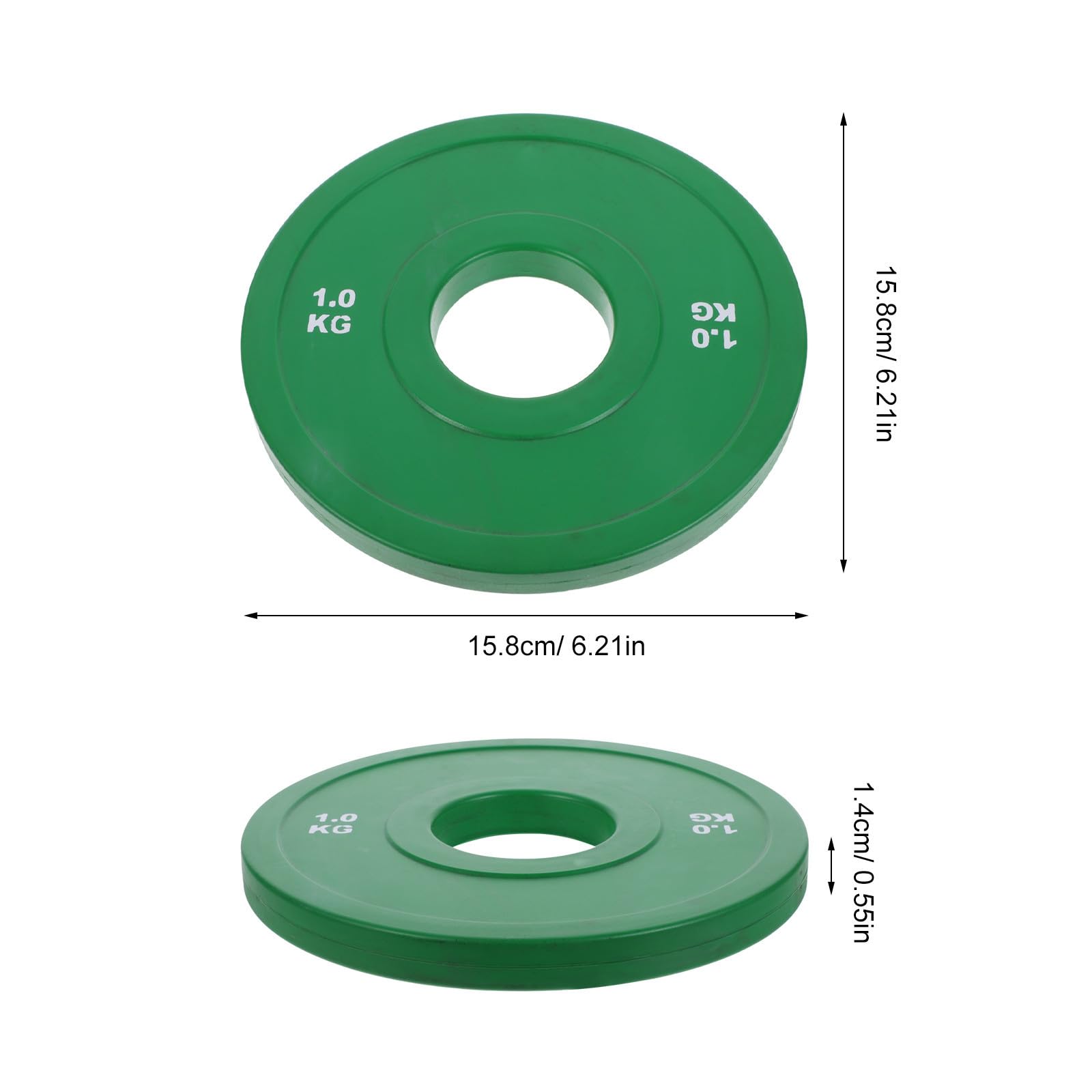 Disco de Peso Tecnología de Reducción de Ruido de 1kg Recubierto de Goma Resistente para Entrenamiento de Fuerza y Levantamiento de Pesas
