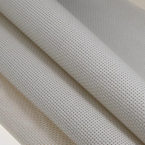 Image of KCS 3 pc of 15 inch x 18 inch(38cmx45cm) Counted Cross Stitch Cotton Aida Cloth Needlework Rolled Fabric Box,11CT,Pearl Grey