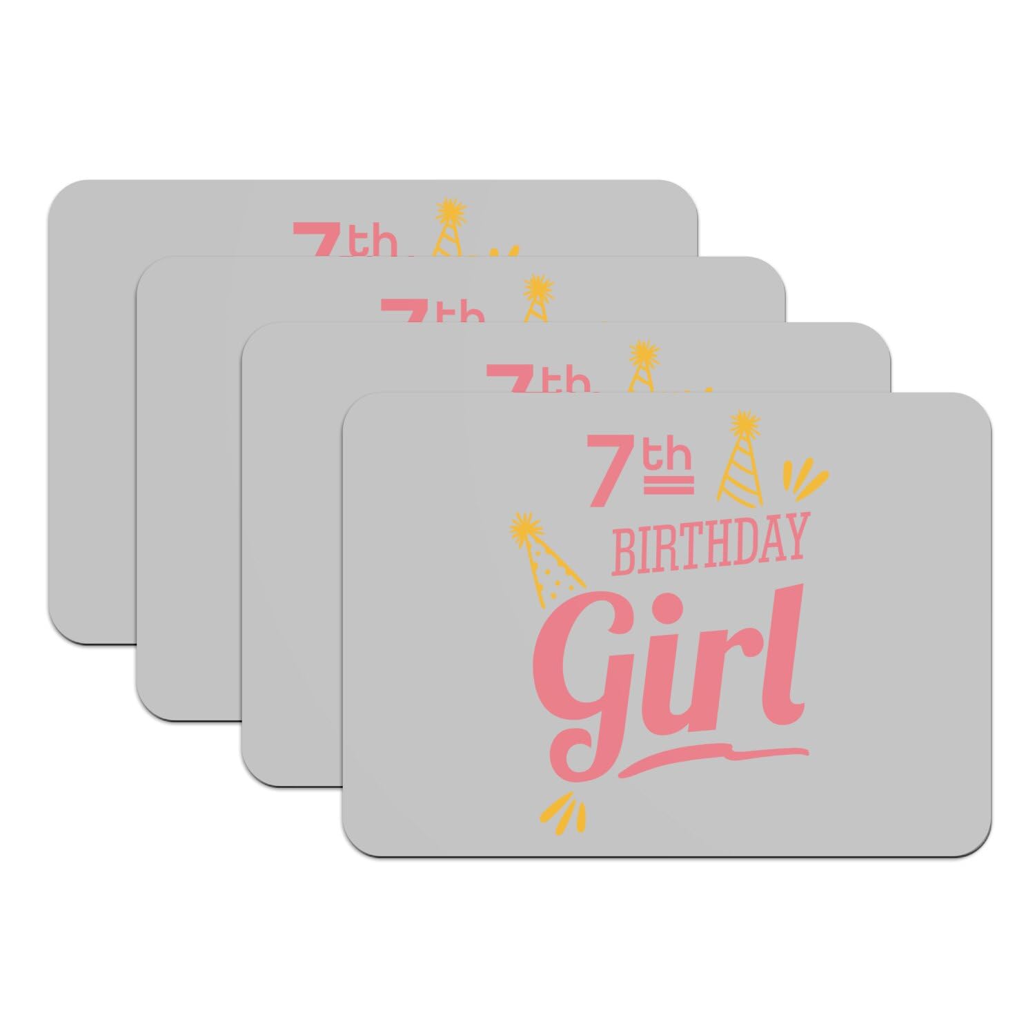 Sets de table pour fête d'anniversaire 7 ans de fille grand format