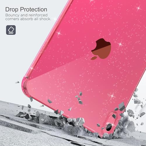 Image of MOCA Case for iPad 6th 5th Generation (iPad 9.7 inch, 2018 /2017), AIR 2 Impact Resistant, Slim, Lightweight Glitter Case (Pink, ipad 9.7 inch)