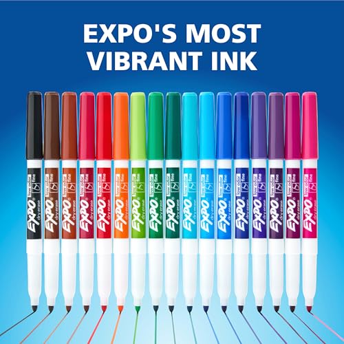 expo dry erase markers low odor ink black fine tip 4 count - whiteboard calendar organization essential supplies for office school classroom teachers
