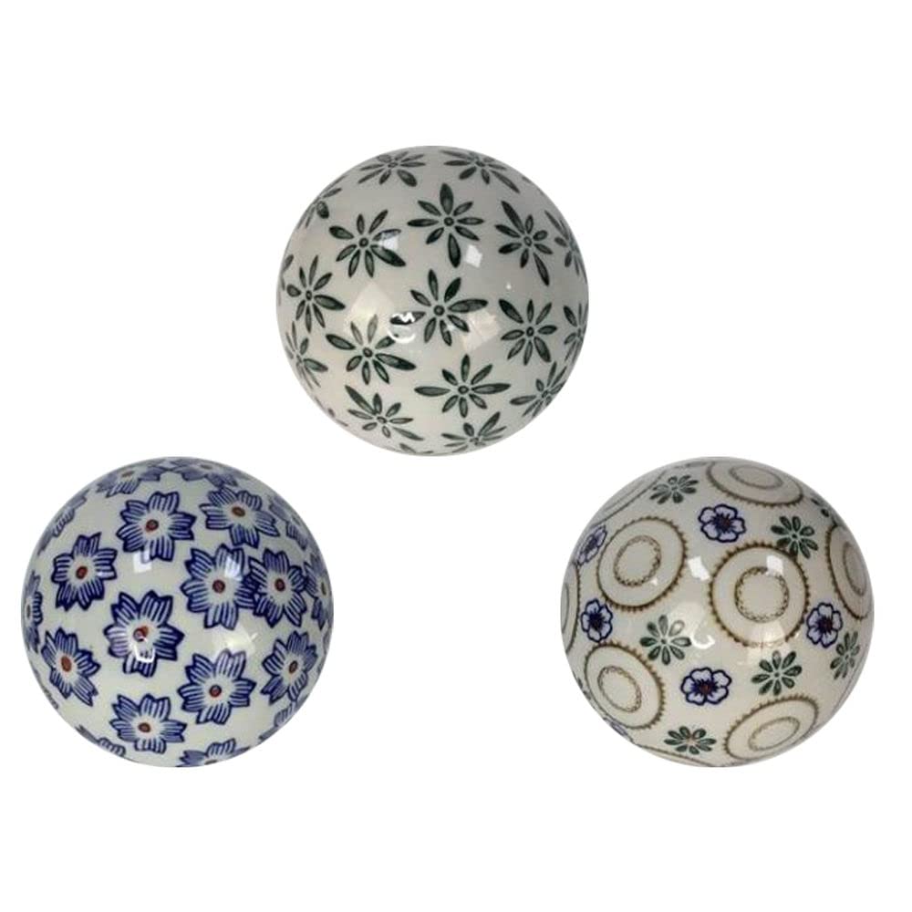 DKD Home Decor Brand Decorative Figurine Porcelain White Flowers (3 Pieces) (10 x 10 x 10 cm) (Reference: S3018832)