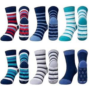 Kids Fuzzy Slipper Grip Socks Boys ...