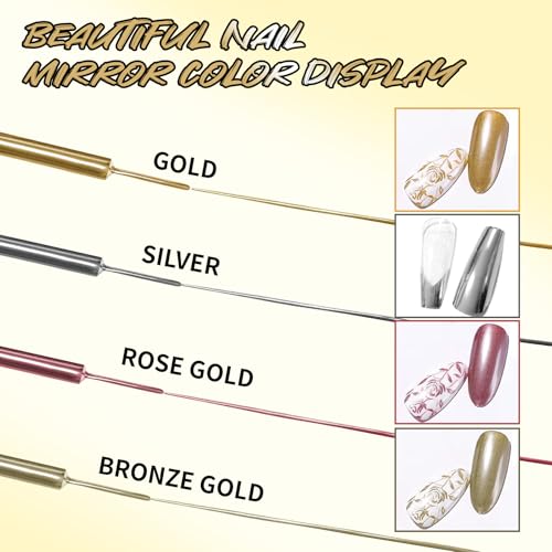 Set de 4 esmaltes gel metalizados efecto espejo 12ml miniatura 4