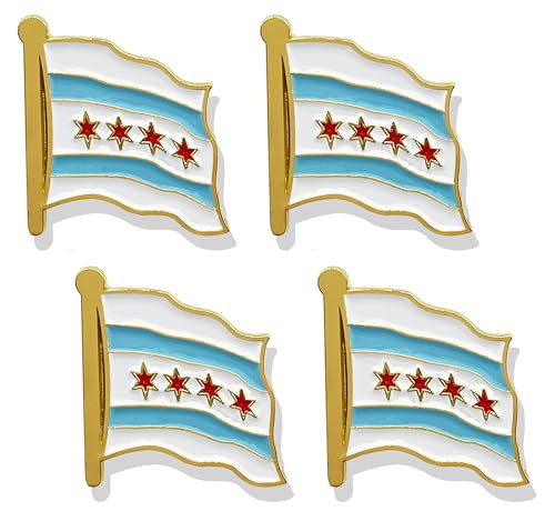 stidsds American US Chicago Flag Pin - USA Chicago City Flags Pin...