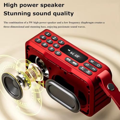 Haut-parleur Bluetooth mini FM vert avec caisson de basses et micro - 3