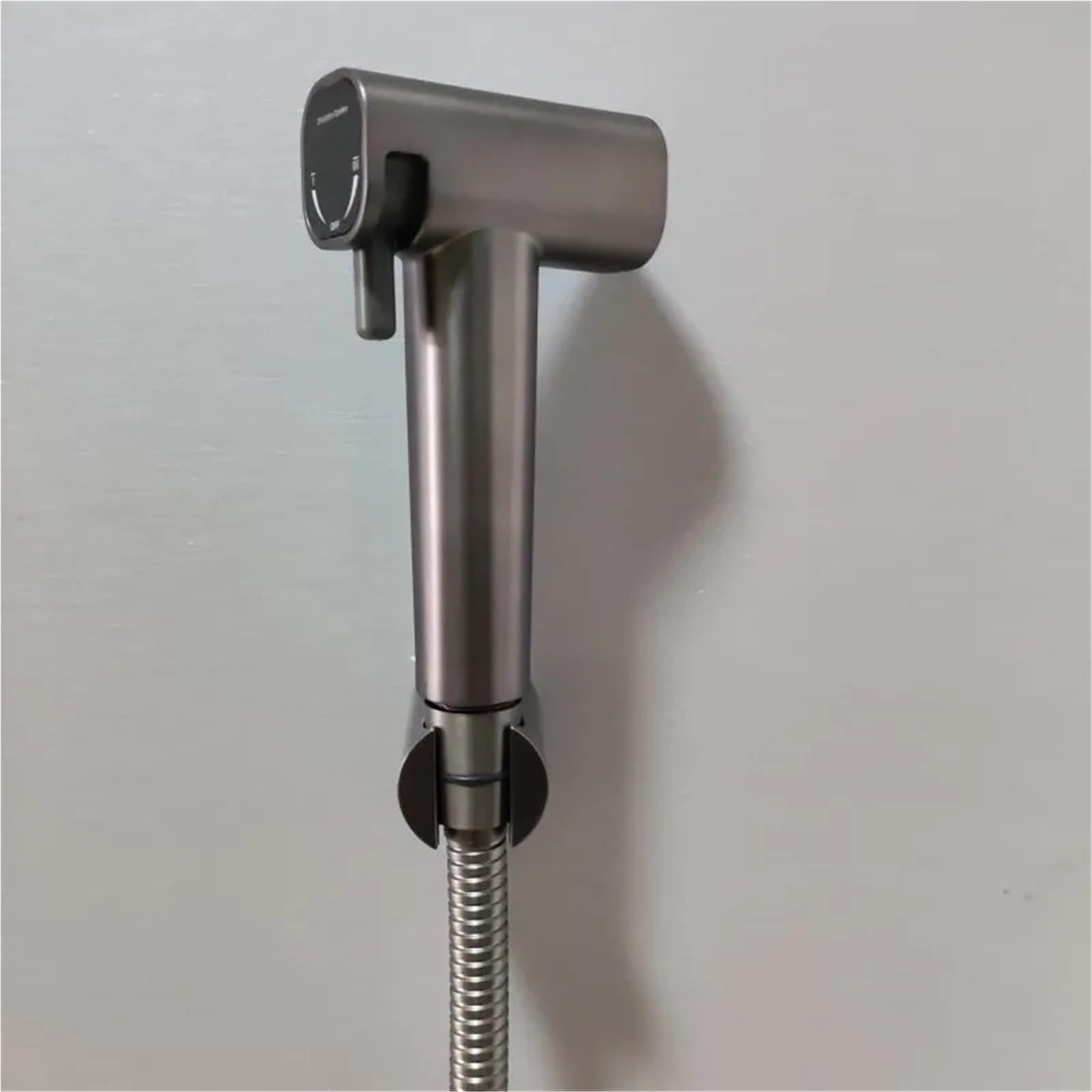 Bidé de Ducha higiénico portátil para baño, Inodoro, Inodoro, válvula de Chorro (Conjunto de PVC Gris)