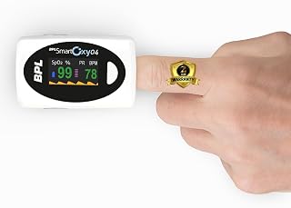 BPL Medical Technologies Smart Oxy 04 Tip Pulse Oximeter |High Accuracy|SPO2|Perfusion Index|OLED Display|Heart Rate - White Price In India