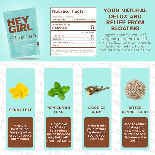 Hey Girl Detox Tea for an Effective Body Cleanse | Colon Cleansing Herbal Laxative to Debloat - with Senna Leaf and Peppermint Tea - Image 5