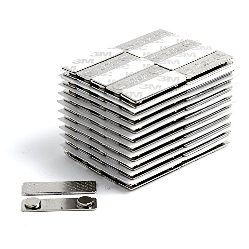 50 Pack - Magnetic Name Badge Tag Fastener Backing with Adhesive