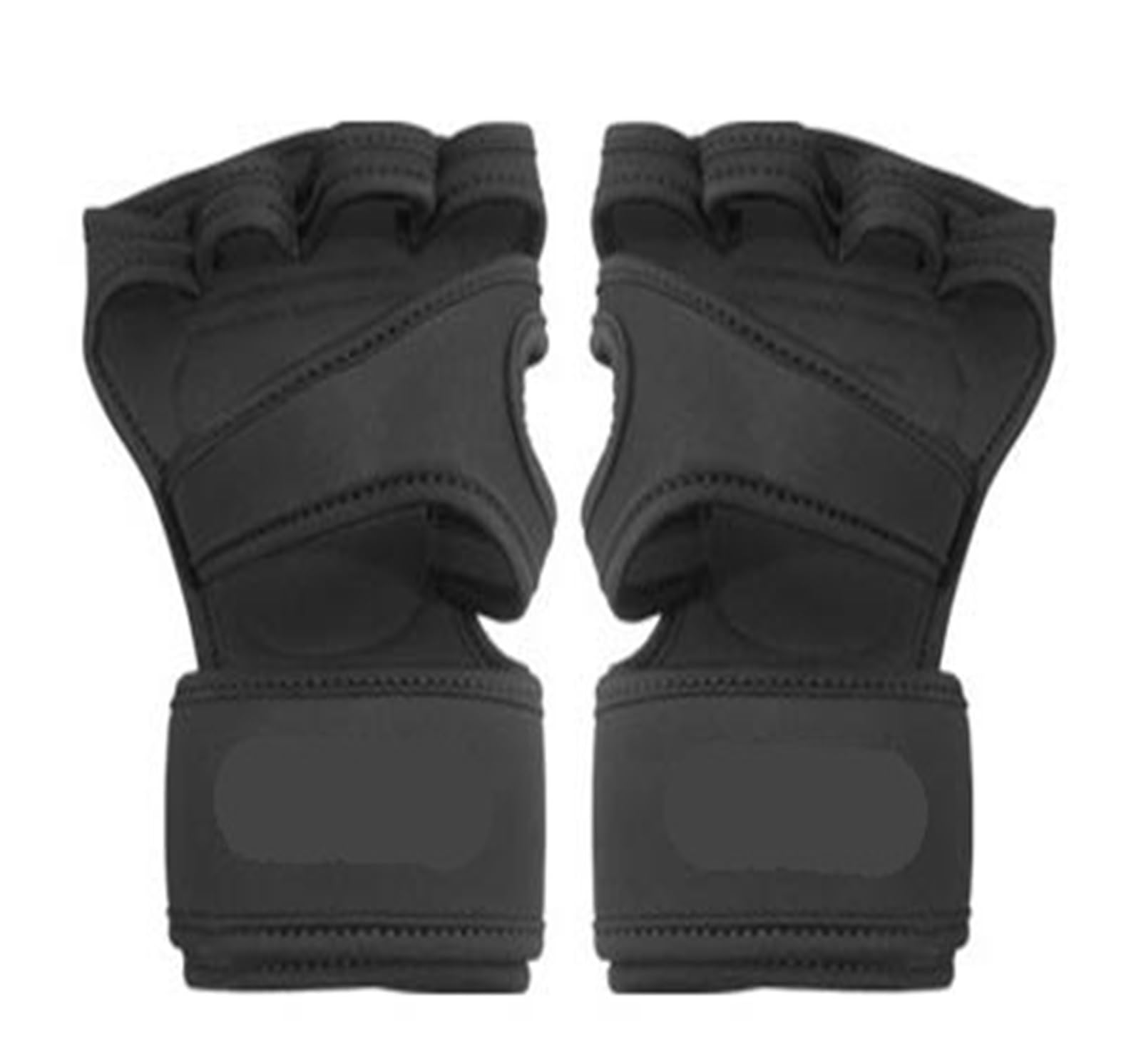 Guanti Palestra Guanti da allenamento for sollevamento pesi con mezze dita Protezione antiscivolo in silicone for il palmo della mano con supporto for il polso e protezione for il palmo del manubri(Bl