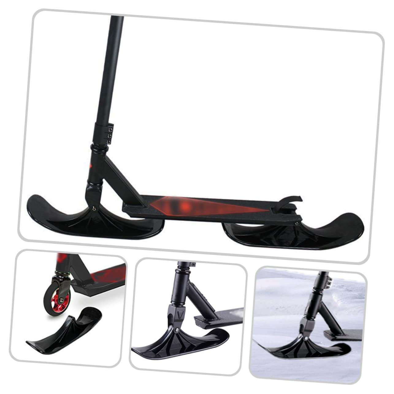 KOMBIUDA Scooter Snowboard Ski Scooter Attachment Snow Sled for Outdoor Winter Toy Easy to Clean Random Style