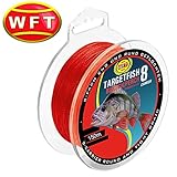 WFT TF8 Barsch red 150m - Barschschnur zum Spinnfischen, geflochtene Angelschnur zum Barschangeln, Schnur für Barsche, Durchmesser/Tragkraft:0.10mm / 7kg Tragkraft
