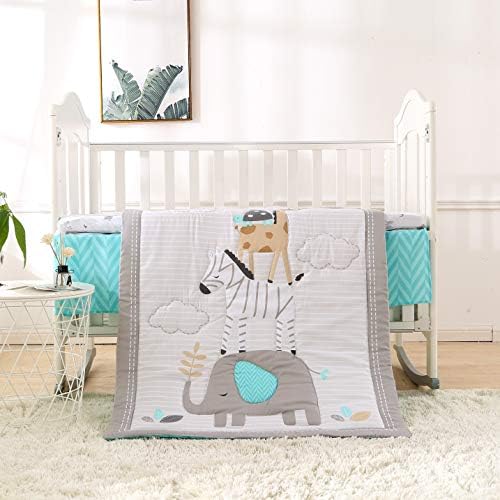 Crib Bedding Set Grey Elephant 