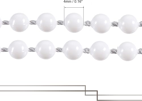 Miniatura 3 de MECCANIXITY Cordón de cadena de bolas, extensión de cadenas de rodillos de tracción de 0.157 in x 29.5 ft con 10 clips de conector, para cortina de