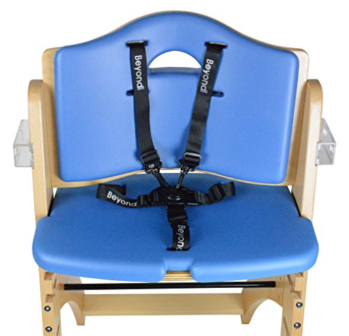 Abiie Beyond Wooden High Chair With Tray. The Perfect Adjustable Baby Highchair Solution For Your Babies And Toddlers Or As A Dining Chair. (6 Months Up To 250 Lb) (Natural Wood - Blue Cushion) #TOP6