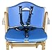 Abiie Beyond Junior Wooden High Chair with Tray - Adjustable and Convertible High Chair for Babies and Toddlers - 6 Months to 250 Lb - Water Resistant - Natural Wood/Blue Cushion
