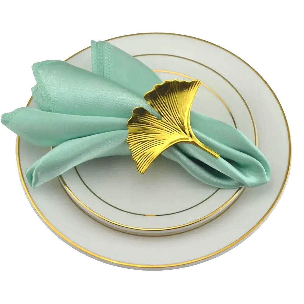 Serviettes de Table en Satin Soyeux, Serviettes en Satin de Coton et Polyester(Mint Green,24PC)