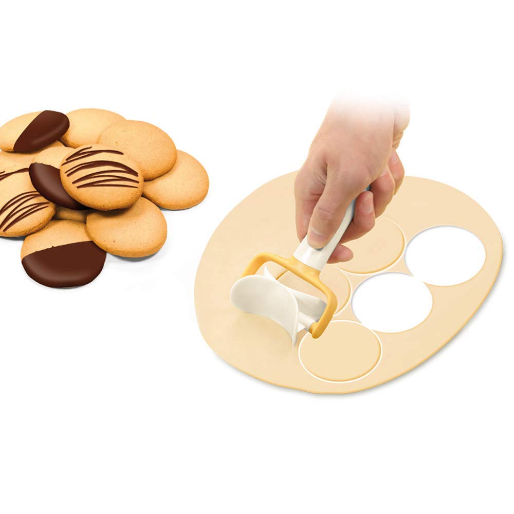 MinLia Fondant Cake Tools Plastic Icing Spatula Cookie Round Rolling Biscuit Cutting Pastry Blade Dough Circle Cutter