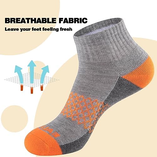 eallco Womens Athletic Ankle Socks Quarter Cushioned Running Socks Hiking Sport Socks 6 Pairs