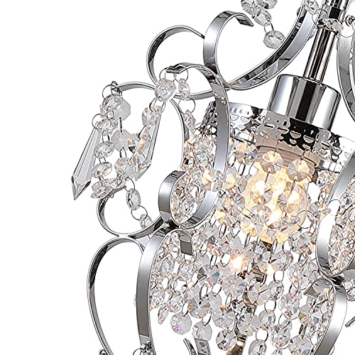 Raymalux Plug In Chandelier Mini Chrome Chandelier Iron Ceiling Light Fixture For Bedroom,Living Room,Dining Room #TOP6