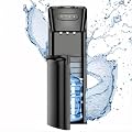 Manastin Bottom Loading Water Cooler Dispenser Hot Cold & Cool Water Dispenser for 3 or 5 Gallon Bottles, Empty Bottle Indicator, Child Safety Lock, Ideal for Office, Home, Living Room, Ebony Black