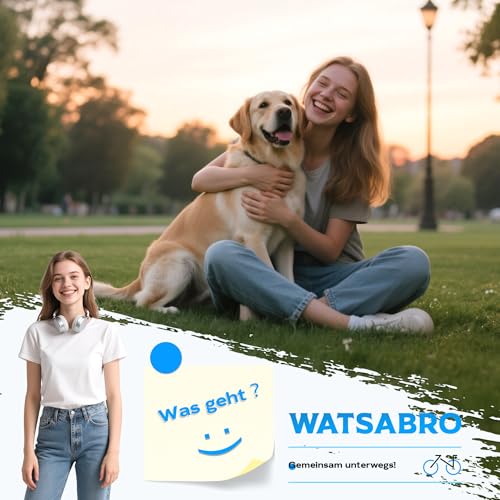 WATSABRO LED Hundegeschirr Set, mit 1,5m Reflektierende Hundeleine, Verstellbare Aufladbares Beleuchtetes Hundegeschirr für Nachtspaziergänge(Nicht geeignet für kleine Hunde wie Chihuahuas)