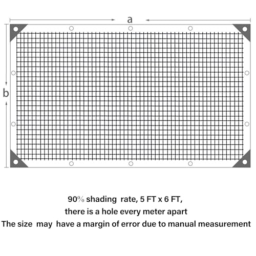 Image of winemana 90% Shade Cloth for Garden- 5x6 FT Breathable Mesh Tarp for Vegetables & Plants, Outdoor Patio Sun Shade with Grommets - Chicken Coop, Dog Kennel Cover