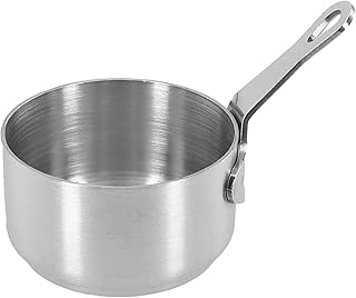 Small Sauce Pan Stainless Steel Saucepans Milk Pot Non Stick Small Saucepan Kitchen Cookware With Hanging Hole Long Handle(Silver（60ML）)