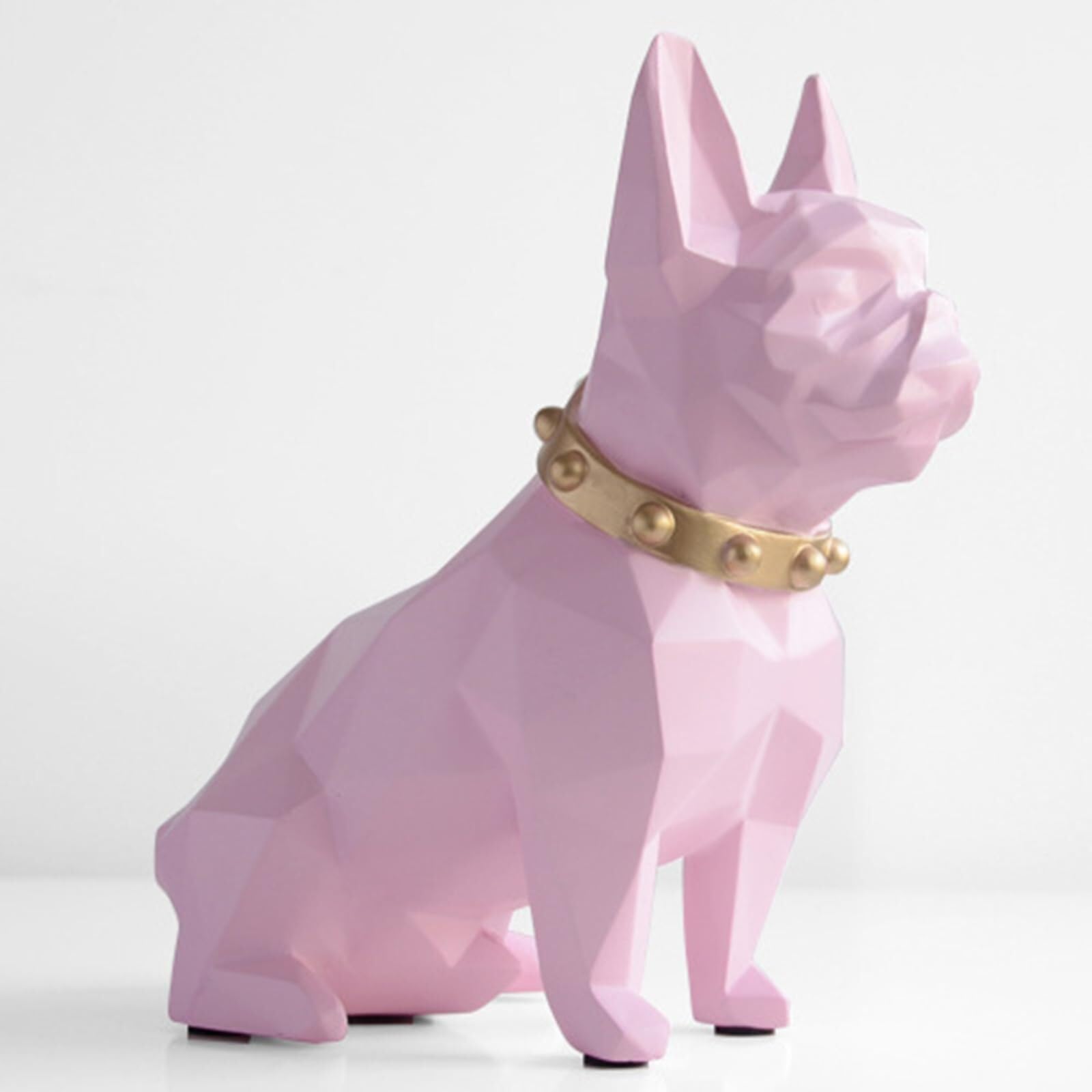 JJJing5 Decor French Bulldog Home Decoration Statue Doggy Piggy Bank Modern Decor Nightstand Accessories(Pink)