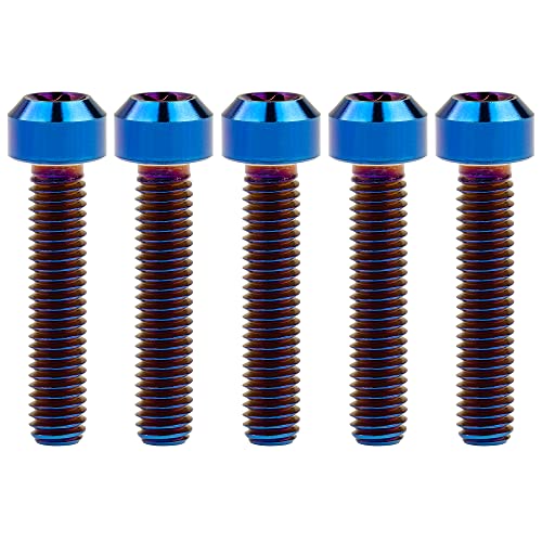 Image of Titanium Torx Square Head M6 x 10 15 20 25 30 35 40 45 50 60 65 70 80mm Screw Pack of 5 (Burn Blue, M6x30mm)