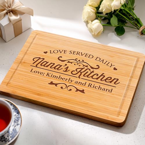 Tabla de Cortar Personalizada para Abuela, Gigi, Mamá o Nana, Regalo para el Día de la Madre o Cumpleaños, Ideal como Regalo para Mamá, con Diseño Floral y Hecha a Mano en EE.UU. miniatura 7
