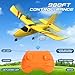 RC Plane, Remote Control Airplane 2.4GHz 2CH RC Airplane w/3 Batteries, Cool Lights&Gyro Stabilizer, Hobby RC Airplanes Glider Aircraft Planes Toy, Easy to Fly for Adults Kids Beginners Boys, Yellow