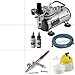 Produktbild Agora-Tec® Airbrush Nailart Design Komplett Set EXPERT 2 , inkl. Kompressor mit 4 bar, 1 Stück Double Action Airbrushpistole mit 3 m Schlauch, 1 x Cleaningpot, 2 x 30ml Airbrush Nageldesign Weiß & Schwarz