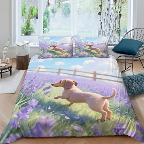 Housse de couette Teckel 3D en microfibre brossée de qualité supérieure