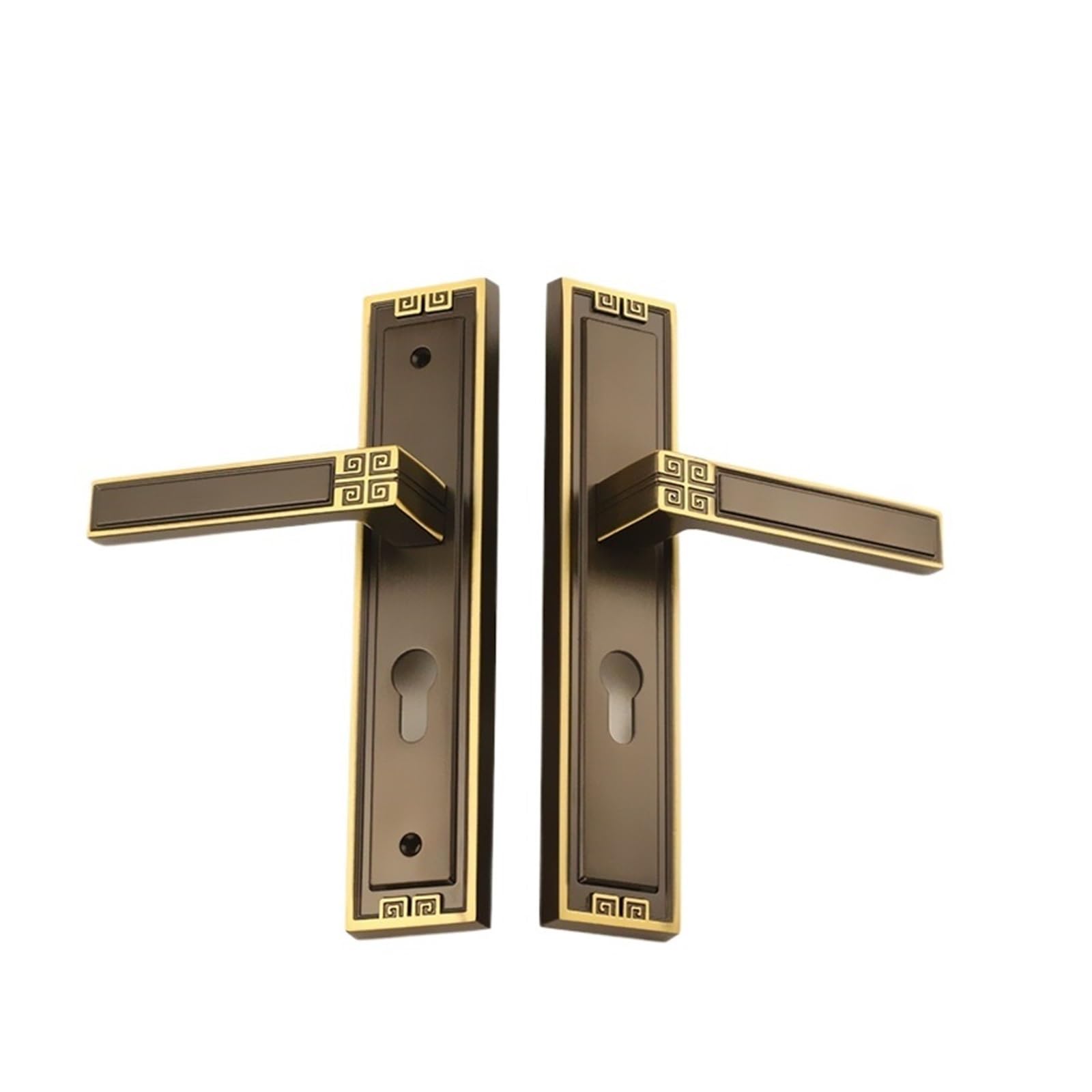 Cichy zamek drzwiowy, Chiński styl Czysta miedź Solidny drewniany zamek do drzwi(223M 23 Bronze)