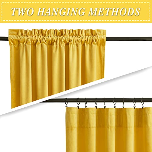 Image of RYB HOME Gold Velvet Curtains 84 inches, Room Darkening Privacy Window Curtains Decorative Thermal Insulated Backdrops for Living Room Bedroom Home Office, W52 x L84 inches, 2 Panels Set