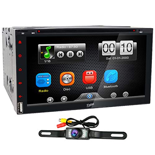 Car Stereo DVD CD Player - FOIIOE Double Din Bluetooth Audio in Dash Head Unit 7 Inch Touchscreen Car Radio Receiver Head Unit MP3 Player CD DVD USB SD AM FM Radio Receiver Backup Camera