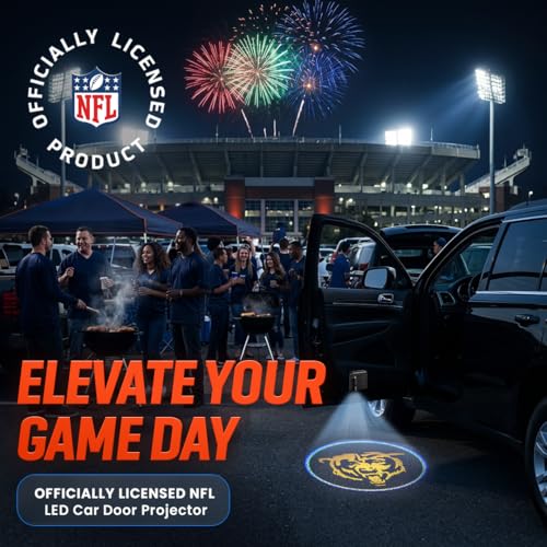Image of LED Car Door Light - Officially Licensed NFL Wireless Projector - Show Your Team Pride - Battery Powered, Easy Install