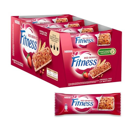 FITNESS Red Berries Barrette Cereali Integrali con Frutti Rossi, 24 Barrette da 23,5g (564g)