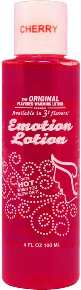 Edible Water Basesd Original Flavored Warming Massage Oil CHERRY by Emotion Lotion 4oz by Product Promotions