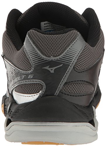 Mizuno Women's Wave Bolt 6 Volleyball Shoes, Black/Silver, 6 B US - Thumbnail 3