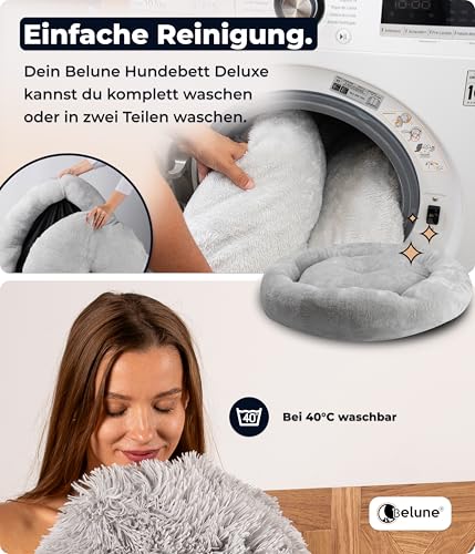 Belune® Donutkissen Deluxe [Dunkelgrau, 70cm], waschbar, Hundebett kleine Hunde, Hundedonut Kissen kleine Hunde