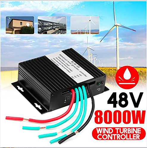 Regolatore di carica MPPT per turbine eoliche da 8000 W impermeabile, compatibile con batterie da 12 V/24 V/48 V, regolatore di corrente continua efficiente per sistemi di energia rinnovabil
