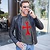 lepni.me Mens T-Shirt The Knight Templar Red Cross Order of Solomon's Temple (XL Burgundy Multi Color) #3