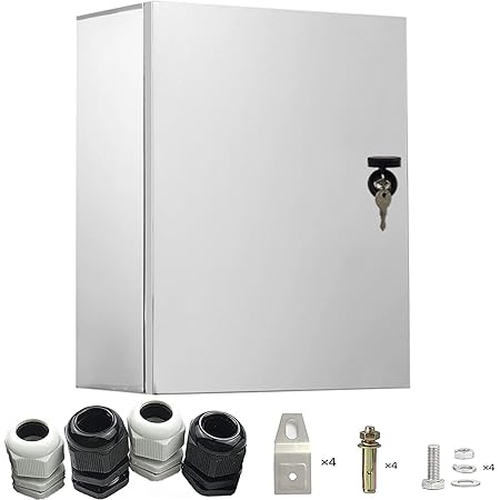 Edelstahl Verteilerkasten 30x25x14cm - Wasserdichter Schaltschrank Mit Schloss