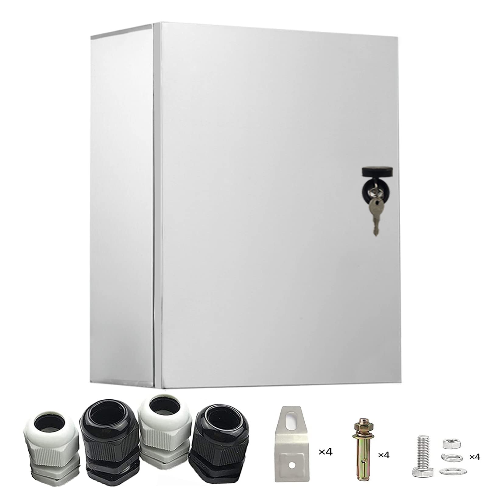 Edelstahl Schaltschrankl,60 * 50 * 20CM Anschlusskasten, Eingebaute isolierende Montageplatte, Wasserdicht Wandmontiert Elektroverteiler
